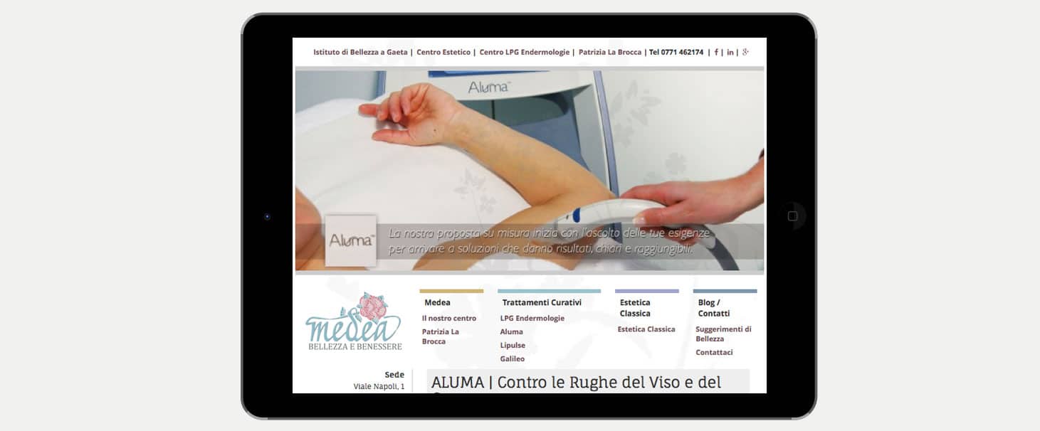 Realizzazione sito web centro estetica Medea gaeta Latina Frosinone