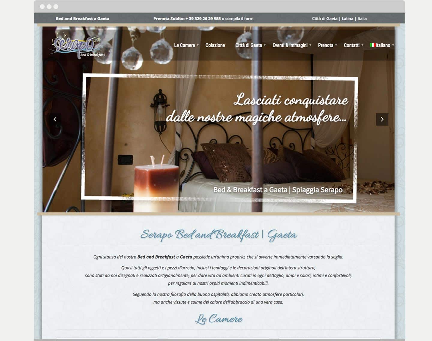 realizzazione sito hotel bed-and breakfast Serapobb Gaeta