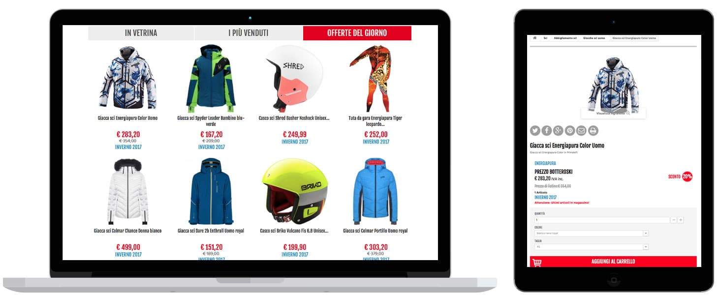 Realizzazione siti eccomerce botteroski abbigliamento sportivo